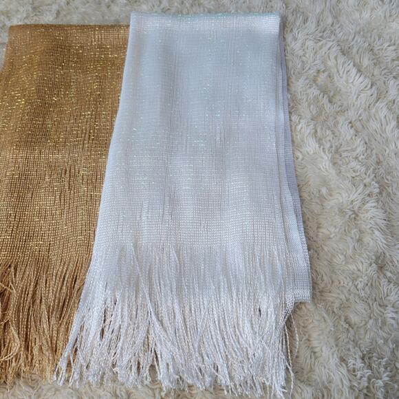 Metallic Open Knit Scarf Set of 3 - Picture 2 of 6